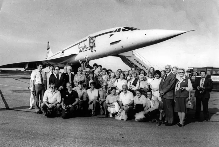 Framed Print : Pictured are some of the 60 Evening Chronicle readers who won a free flight Framed Print : Pictured are some of the 60 Evening Chronicle readers who won a free flight