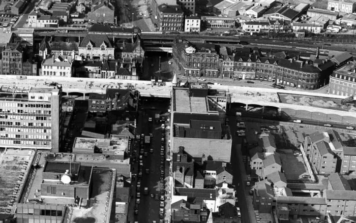 Framed Print : Pictured from the air, the bridge across Albert Road, which forms part of the new A66 Framed Print : Pictured from the air, the bridge across Albert Road, which forms part of the new A66