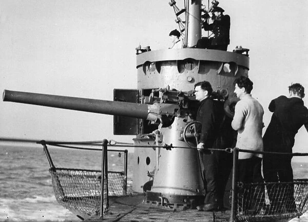 Pictures taken during the gunnery trials of the Royal Navy submarine HMS Sunfish at