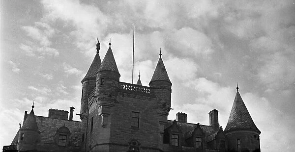 The picturesque skyline of Buchanon castle, Dumbartonshire, home of the Duke of Montrose