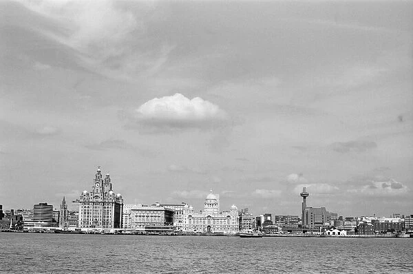 The Pier Head, a riverside location in the city centre of Liverpool, England
