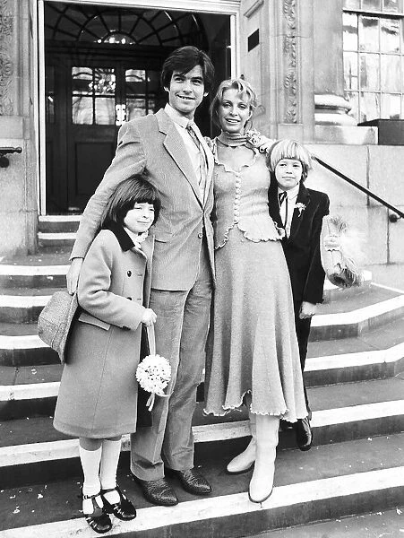 Pierce Brosnan Actor with his wife Cassandra Harris and her two children Charlotte