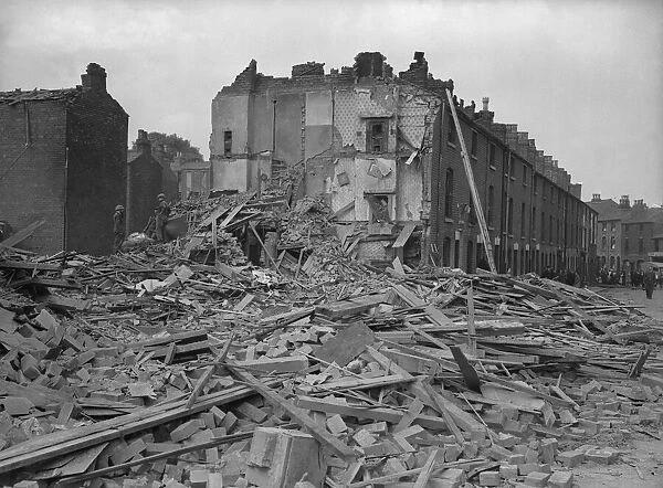 A pile of rubble is all that remains of terrace housing off Farm Street, Hockley
