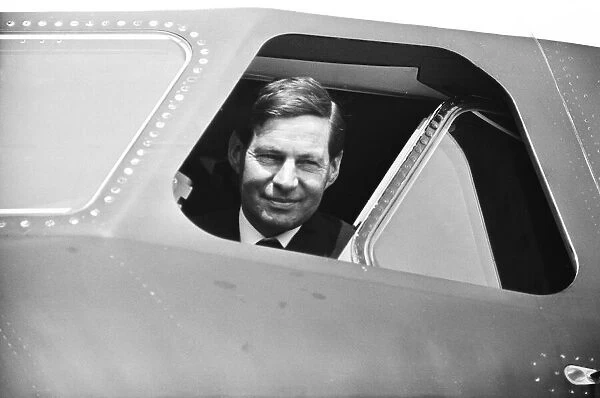 Pilot in cabin at Heathrow airport. 1st June 1965