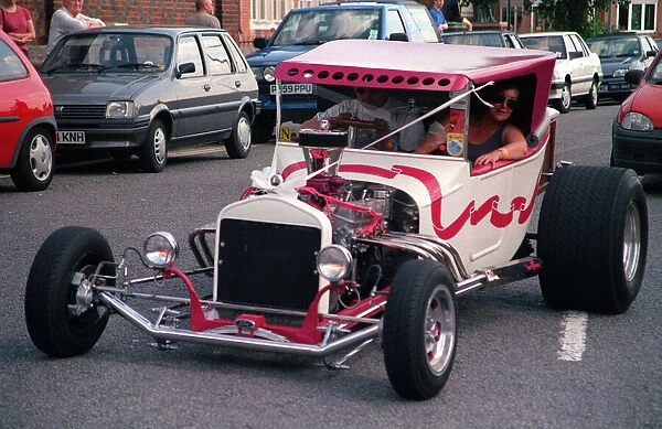 Pink and White Custom Car Model T Ford (T Bucket)