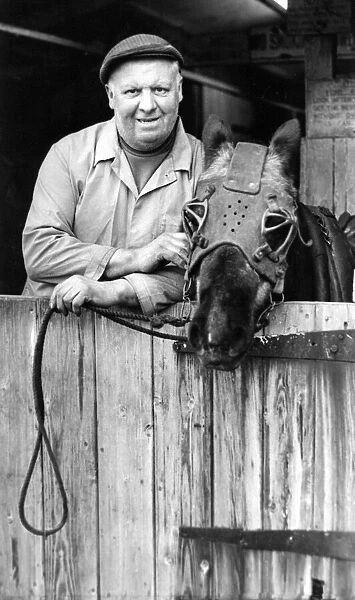 Pit pony keeper Jimmy Whitton with one of the ponies he looks after