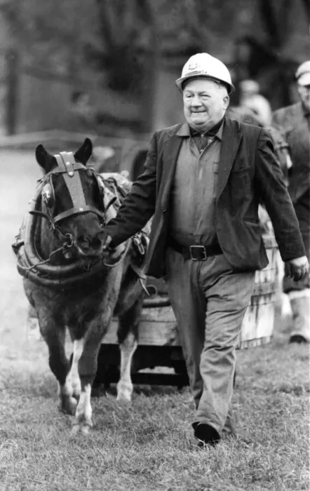Framed Print : Pit pony Stevie and handler Alex Pickering