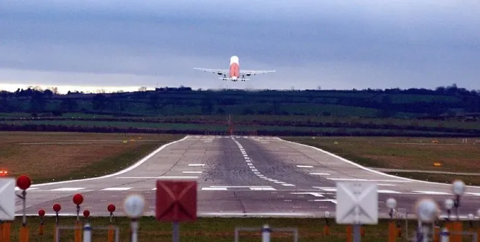 Framed Print : A plane takes off on a runway over Callerton Hill from Newcastle International Airport Framed Print : A plane takes off on a runway over Callerton Hill from Newcastle International Airport