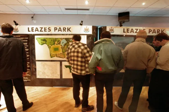 Framed Print : Plans for Newcastle united stadium at Leazes park unveiled to the public for the first Framed Print : Plans for Newcastle united stadium at Leazes park unveiled to the public for the first