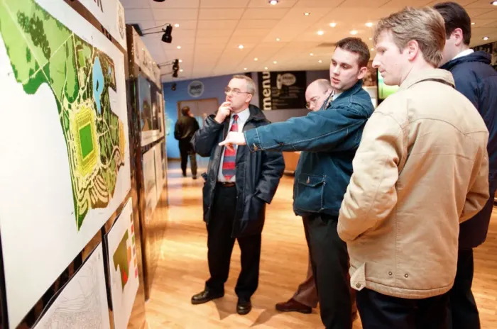 Framed Print : Plans for Newcastle united stadium at Leazes park unveiled to the public for the first Framed Print : Plans for Newcastle united stadium at Leazes park unveiled to the public for the first