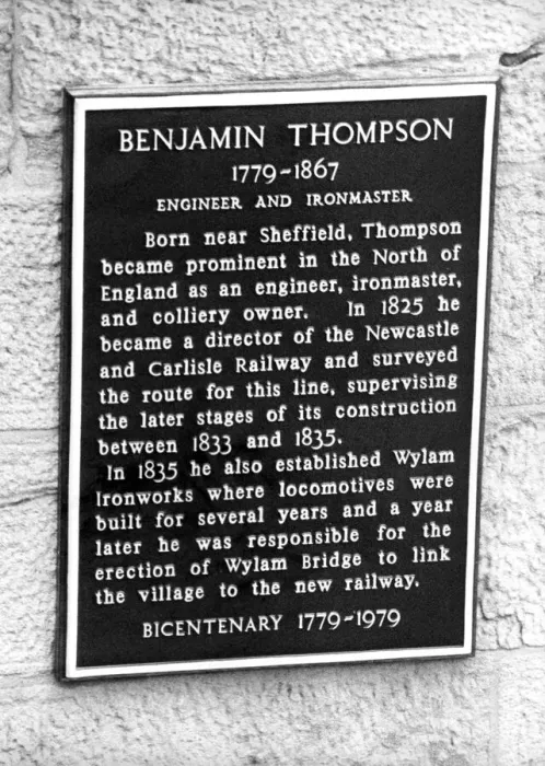 Framed Print : A plaque commemorating Benjamin Thompson who surveyed the route for the Newcastle to Framed Print : A plaque commemorating Benjamin Thompson who surveyed the route for the Newcastle to
