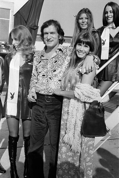 Playboy boss Hugh Hefner, with his girlfriend Barbi Benton