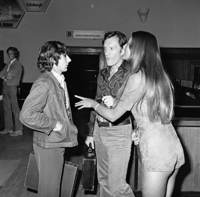 Framed Print : Playboy boss Hugh Hefner pictured at Heathrow Airport before his flight to Saint-Tropez