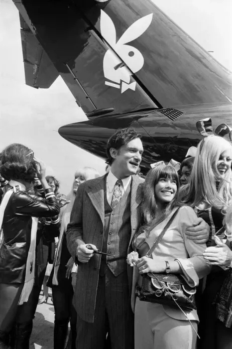 Framed Print : Playboy Editor and Publisher Hugh Hefner arrives at Heathrow Airport in his private Framed Print : Playboy Editor and Publisher Hugh Hefner arrives at Heathrow Airport in his private