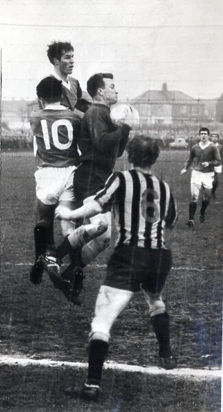 Player manager Jock Wallace clears from mclean and forrest at berwick Berwick