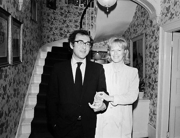 Playwright Harold Pinter and author Lady Antonia Fraser pictured together in the hallway
