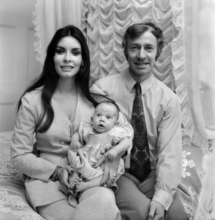 Framed Print : Playwright Terrence Frisby with his wife Christine and two month old baby boy Domonic