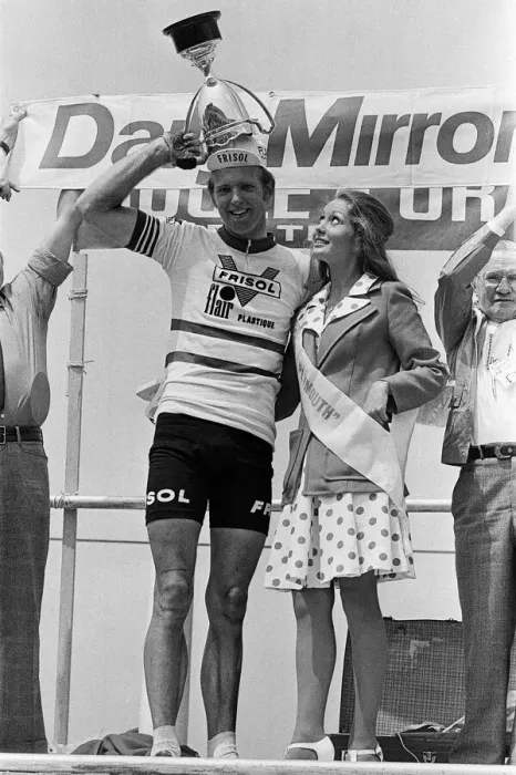 Framed Print : The Plymouth stage of the Tour De France. Winner of the second stage Henk Poppe of Framed Print : The Plymouth stage of the Tour De France. Winner of the second stage Henk Poppe of