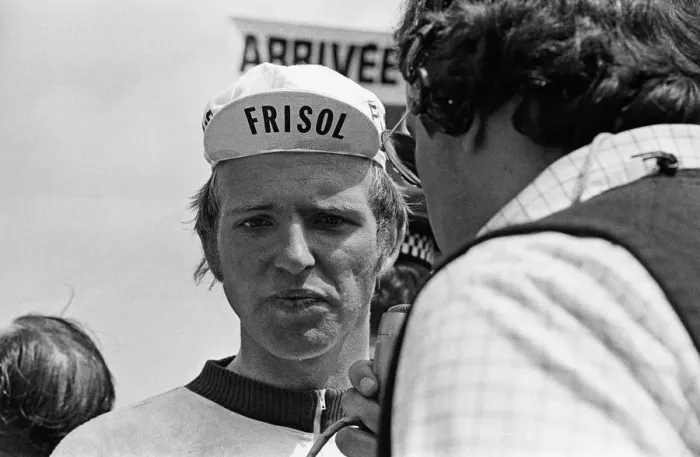 Framed Print : The Plymouth stage of the Tour De France. Winner of the second stage Henk Poppe of Framed Print : The Plymouth stage of the Tour De France. Winner of the second stage Henk Poppe of