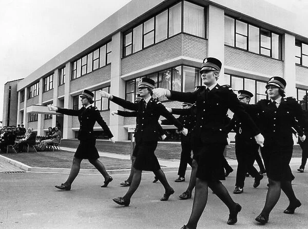 Police Cadets, passing out parade at Hinchingbrooke, Cambridgeshire, 27th July 1974