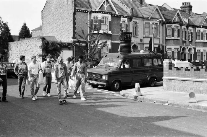 Framed Print : A police Hoolivan'in action for the first time Framed Print : A police Hoolivan'in action for the first time