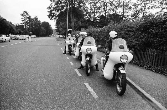 Framed Print : Police MotorCycle Riders, Cambridge, 3rd July 1972