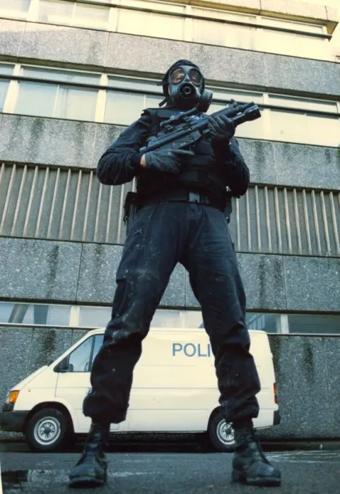 Framed Print : A police officer marksman in the latest high specification body armour and weapon Framed Print : A police officer marksman in the latest high specification body armour and weapon