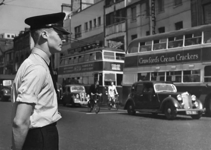 Framed Print : Police Officer on Patrol, Cardiff, Wales, 17th June 1957 Framed Print : Police Officer on Patrol, Cardiff, Wales, 17th June 1957