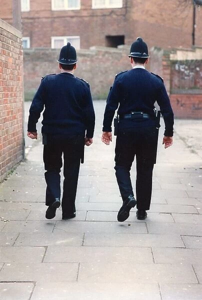 Two police officers patrol the streets on Newbiggin Hall in Newcastle