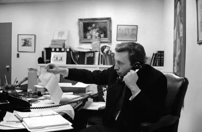 Framed Print : Political journalist David Frost in New York for his appearance on the American version Framed Print : Political journalist David Frost in New York for his appearance on the American version