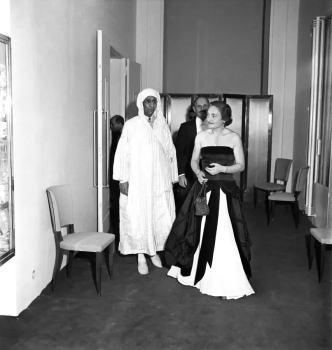 Framed Print : Politician Berber Pasha (Thamilel Galoui) meets French actress at the theatre in Framed Print : Politician Berber Pasha (Thamilel Galoui) meets French actress at the theatre in