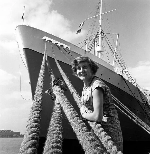 Politician Shirley Williams at Southampton Docks. 14th September 1959