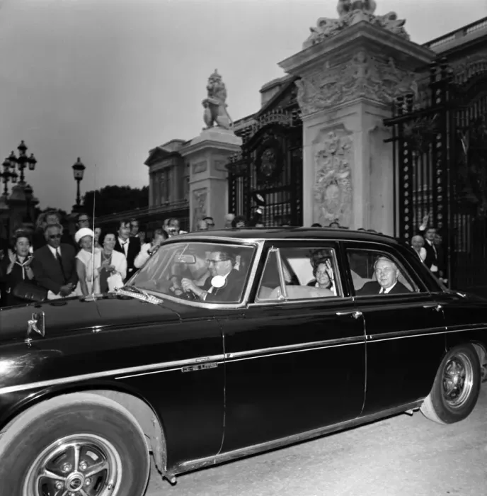 Framed Print : Politics: Wilson and Heath. Harold Wilson and wife leave Buckingham Palace after his