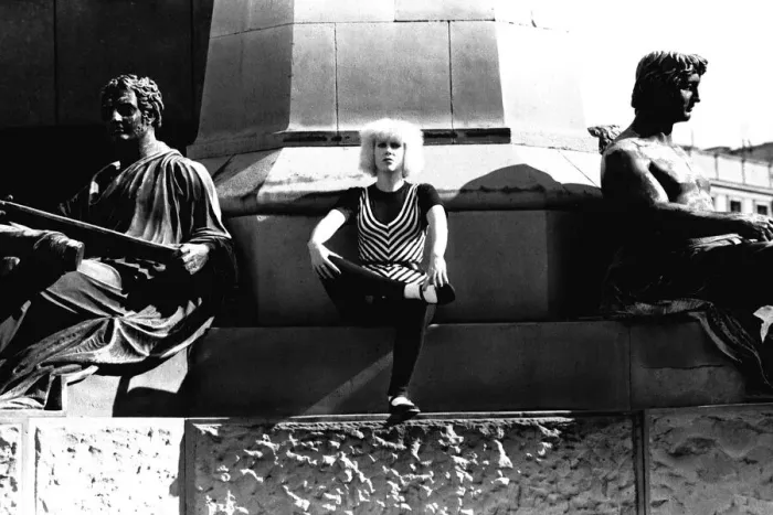 Framed Print : Pop diva Hazel O Connor relaxes on the George Stephenson monument Framed Print : Pop diva Hazel O Connor relaxes on the George Stephenson monument