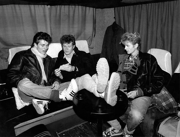 The pop group A-ha relaxing, thats Morten (left), Pal Gamst and Mags Furuholmen