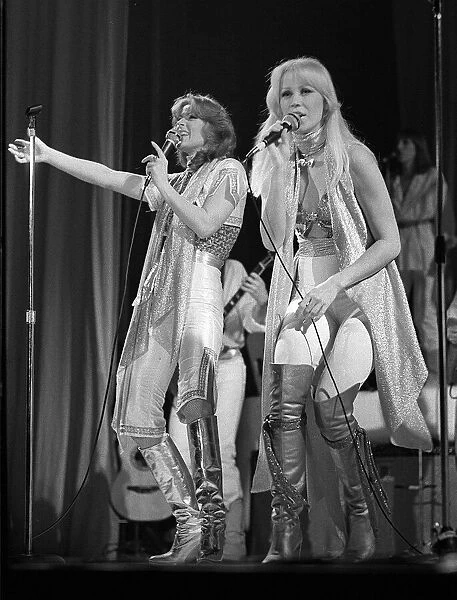 Pop Group Abba in concert in Birmingham England 1977