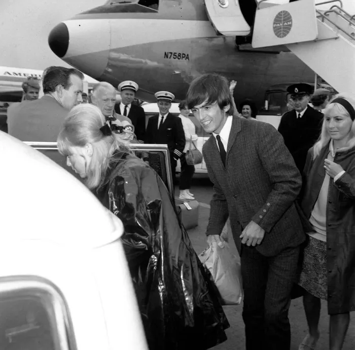 Framed Print : Pop Group The Beatles 26 May 1964 Two of The Beatles arrive at back at London Airport