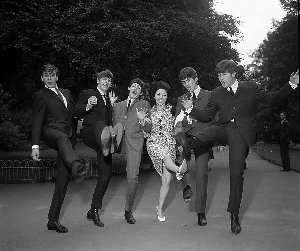 Pop Group The Beatles with Billy J Kramer and Susan Maughan at the Embankment gardens