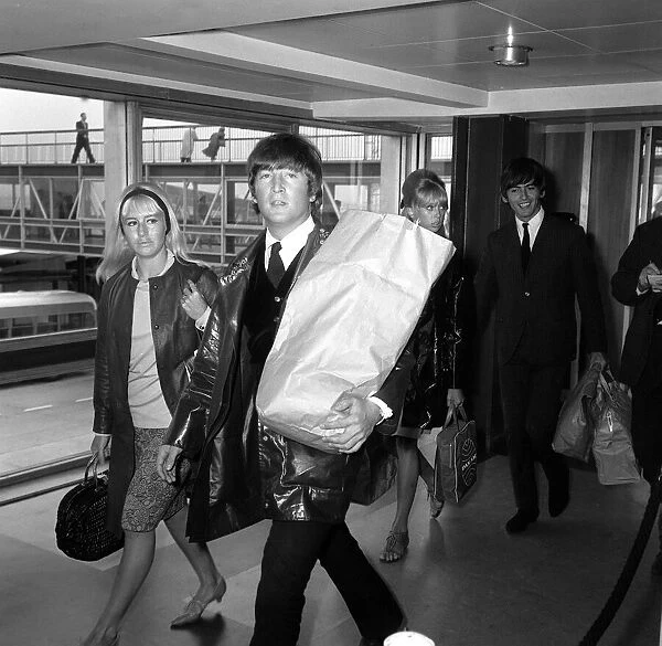 Pop Group The Beatles May 1964 Two of The Beatles arrive at back at London Airport