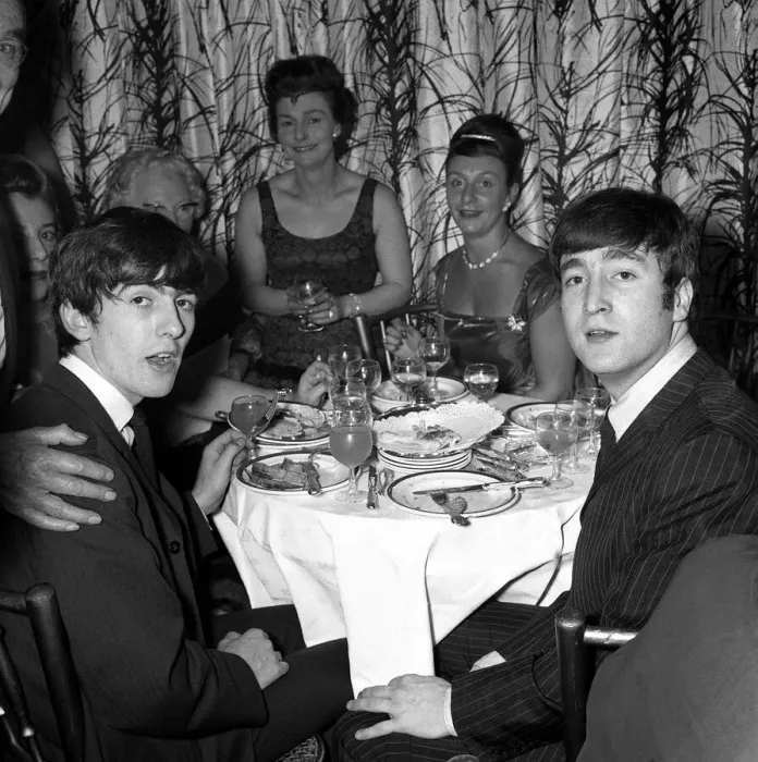 Framed Print : Pop Group The Beatles November 1963 The Beatles attend the after party of the Royal