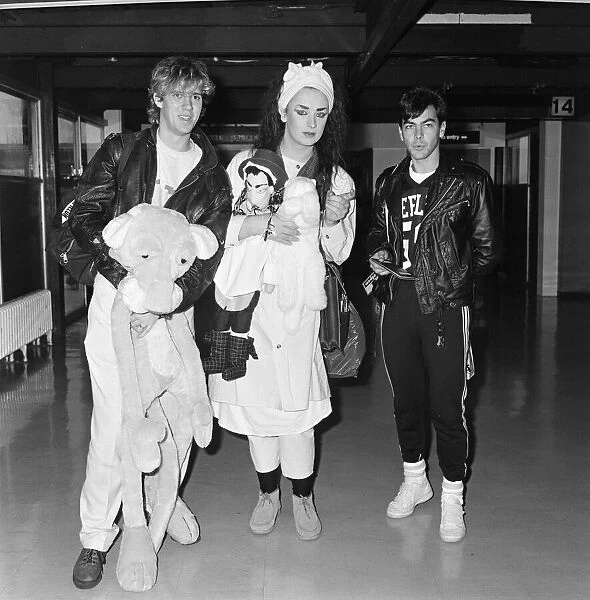 Pop group Culture Club arrive at Heathrow Airport from Madrid