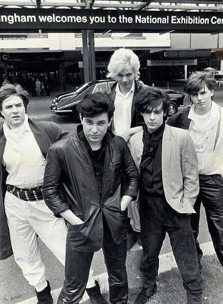Pop group Duran Duran pose for photographs at the National Exhibition Centre