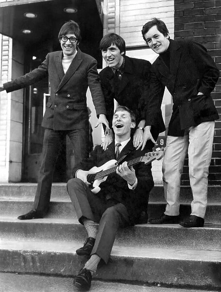 Pop group The Shadows outside the ABC Studios Hank Marvin on the left with Bruce