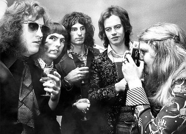 Pop group Slade at a press call at a Newcastle Cinema to publicise their film Flame with
