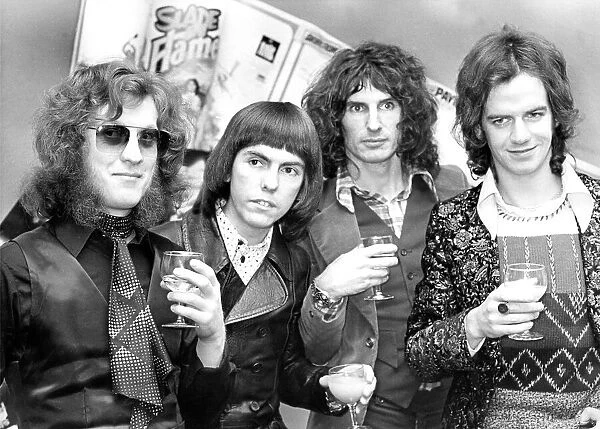 Pop group Slade at a press call at a Newcastle Cinema to publicise their film Flame