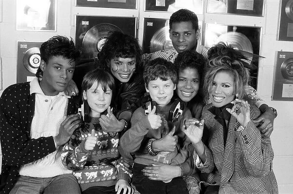 Pop group Five Star meeting some of their young fans. 23rd March 1988