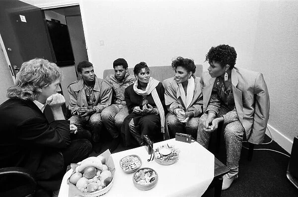 Pop group Five Star pictured backstage during their concert at the Colston Hall, Bristol