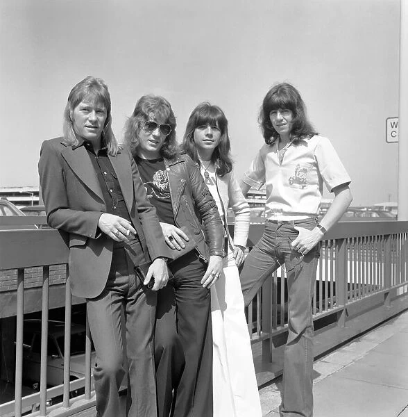 Pop group The Sweet at London Airport. June 1975 as Framed Photos, Wall and Photo