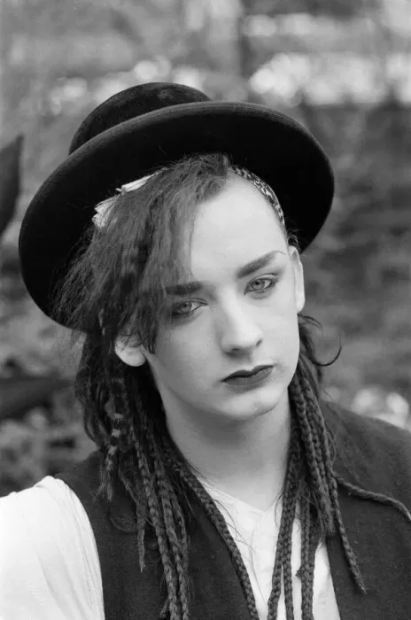 Framed Print : Pop star Boy George of Culture Club group. Pictured after the group moved into 15th spot Framed Print : Pop star Boy George of Culture Club group. Pictured after the group moved into 15th spot