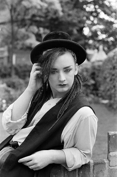 Pop star Boy George of Culture Club group. Pictured after the group moved into 15th spot